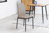 Set 4 scaune tapitate cu piele ecologica si picioare metalice Demina Gri / Negru, l43,5xA53xH92 cm (2)