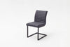 Set 4 scaune tapitate cu piele ecologica si picioare metalice, Kian A Gri / Negru, l47xA63xH86 cm (1)