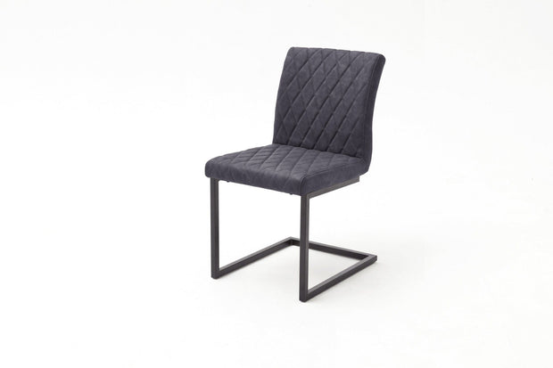 Set 4 scaune tapitate cu piele ecologica si picioare metalice, Kian B Gri / Negru, l47xA63xH86 cm (1)
