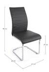 Set 4 scaune tapitate cu piele ecologica si picioare metalice Myra Gri Inchis / Crom, l41xA60xH98 cm (2)