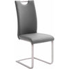Set 4 scaune tapitate cu piele ecologica si picioare metalice, Paulo Griff Gri / Crom, l42xA55xH103 cm (4)