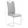 Set 4 scaune tapitate cu piele ecologica si picioare metalice, Paulo Griff Maro / Crom, l42xA55xH103 cm (7)