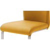 Set 4 scaune tapitate cu piele ecologica si picioare metalice, Paulo Griff Mustariu / Crom, l42xA55xH103 cm (5)