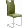Set 4 scaune tapitate cu piele ecologica si picioare metalice, Paulo Griff Verde Olive / Crom, l42xA55xH103 cm (2)