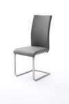 Set 4 scaune tapitate cu piele ecologica si picioare metalice, Paulo I Gri / Crom, l42xA58xH102 cm (2)