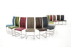 Set 4 scaune tapitate cu piele ecologica si picioare metalice, Paulo II Gri / Crom, l42xA61xH104 cm (3)