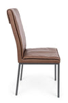 Set 4 scaune tapitate cu piele ecologica si picioare metalice Sofie Maro / Gri, l43xA59,5xH99,5 cm (2)