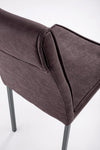 Set 4 scaune tapitate cu piele ecologica si picioare metalice Sofie Maro Inchis / Gri, l43xA59,5xH99,5 cm (5)