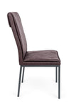 Set 4 scaune tapitate cu piele ecologica si picioare metalice Sofie Maro Inchis / Gri, l43xA59,5xH99,5 cm (2)