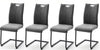 Set 4 scaune tapitate cu stofa, cu picioare metalice Adana Gri / Negru, l44xA60xH101 cm