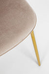 Set 4 scaune tapitate cu stofa si picioare metalice Terry Velvet Grej / Auriu, l48xA55xH85 cm (7)