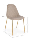 Set 4 scaune tapitate cu stofa si picioare metalice Terry Velvet Grej / Auriu, l48xA55xH85 cm (8)