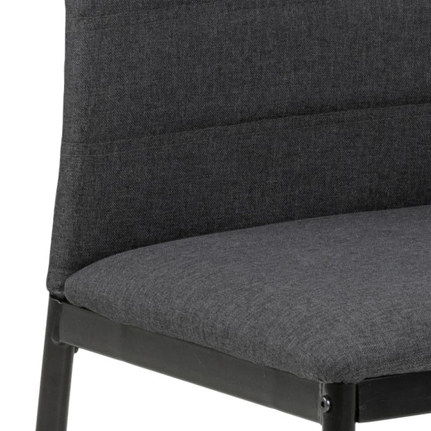 Set 4 scaune tapitate cu stofa si picioare metalice Dia Gri / Negru, l43,5xA53xH92 cm (3)