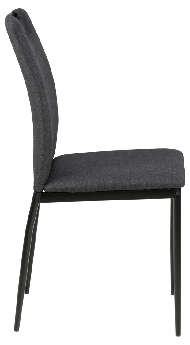 Set 4 scaune tapitate cu stofa si picioare metalice Dia Gri / Negru, l43,5xA53xH92 cm (2)