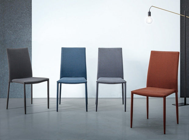 Set 4 scaune tapitate cu stofa si picioare metalice Ivy Gri, l42xA51,5xH90,5 cm (1)