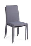 Set 4 scaune tapitate cu stofa si picioare metalice Ivy Gri, l42xA51,5xH90,5 cm (3)