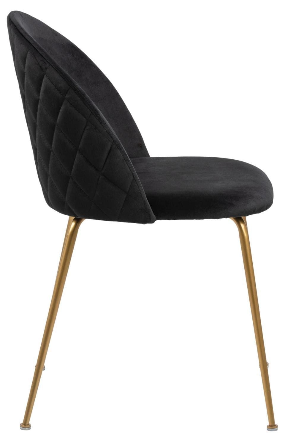 Set 4 scaune tapitate cu stofa si picioare metalice, Louise Velvet Negru / Auriu, l49,5xA54xH80,5 cm (2)