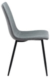 Set 4 scaune tapitate cu stofa si picioare metalice, Winnie Gri deschis / Negru, l45xA56,5xH85 cm (4)