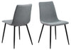 Set 4 scaune tapitate cu stofa si picioare metalice, Winnie Gri deschis / Negru, l45xA56,5xH85 cm (2)