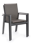 Set 6 scaune de gradina / terasa din metal si material textil Crozet Antracit, l56,5xA62xH88 cm (6)
