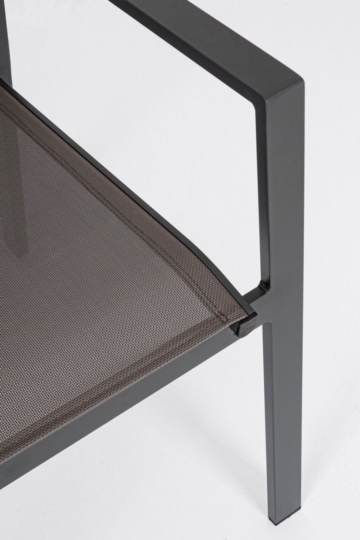 Set 6 scaune de gradina / terasa din metal si material textil Crozet Antracit, l56,5xA62xH88 cm (7)