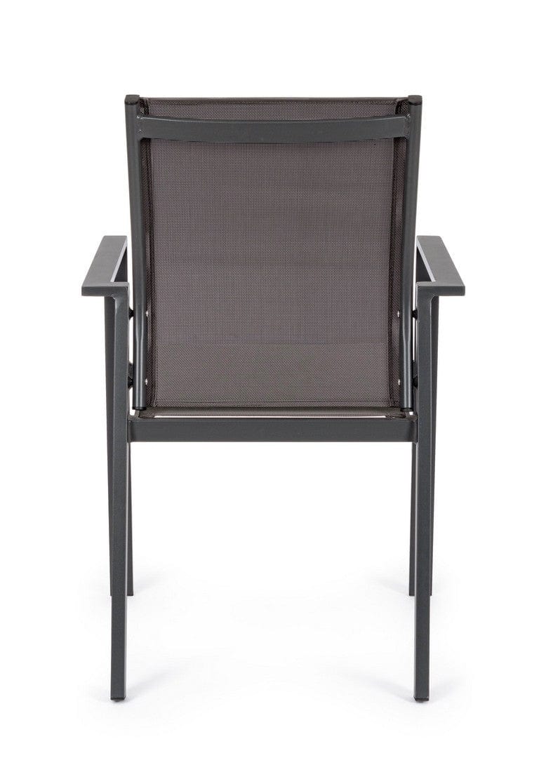 Set 6 scaune de gradina / terasa din metal si material textil Crozet Antracit, l56,5xA62xH88 cm (4)
