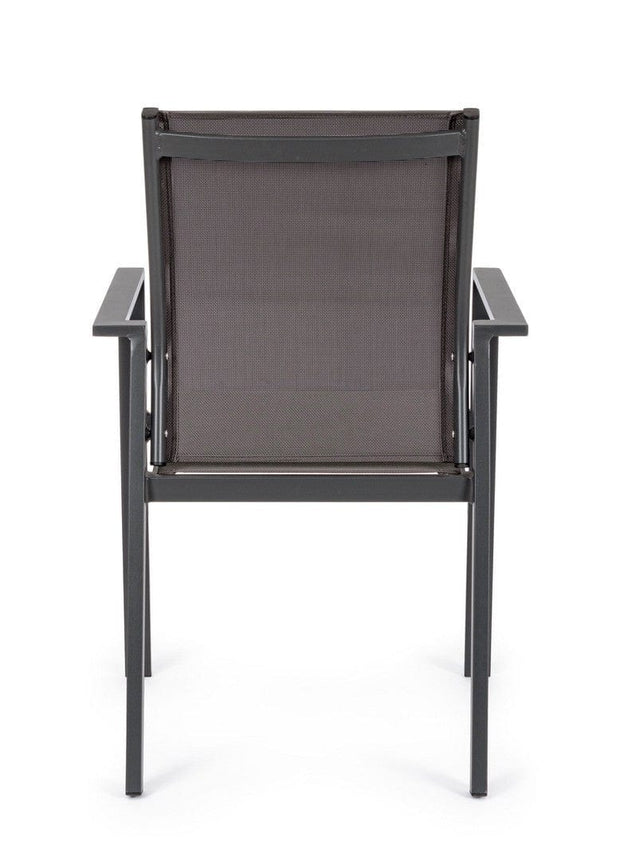 Set 6 scaune de gradina / terasa din metal si material textil Crozet Antracit, l56,5xA62xH88 cm (4)