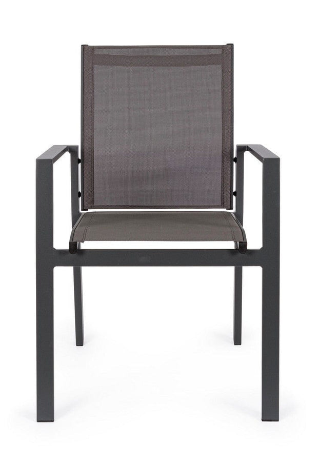 Set 6 scaune de gradina / terasa din metal si material textil Crozet Antracit, l56,5xA62xH88 cm (3)