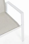 Set 6 scaune de gradina / terasa din metal si material textil Crozet Gri / Alb, l56,5xA62xH88 cm (10)