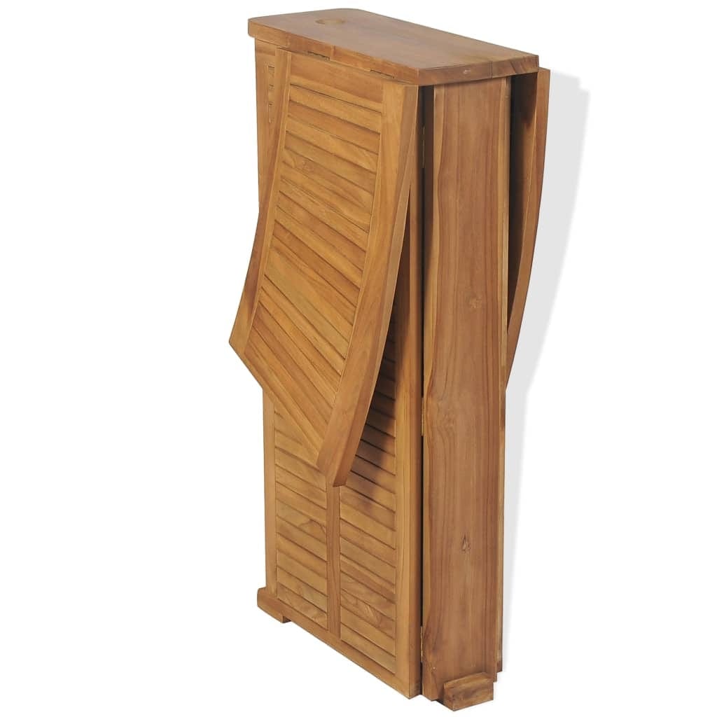 Set masa bar pliabila + 2 scaune bar pliabile, pentru terasa, din lemn de tec, Alissia Natural, L155xl53xH105 cm (9)