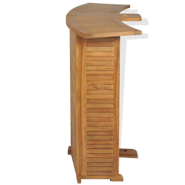 Set masa bar pliabila + 2 scaune bar pliabile, pentru terasa, din lemn de tec, Alissia Natural, L155xl53xH105 cm (3)