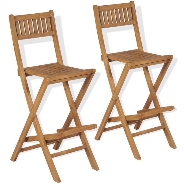 Set masa bar pliabila + 2 scaune bar pliabile, pentru terasa, din lemn de tec, Alissia Natural, L155xl53xH105 cm (11)