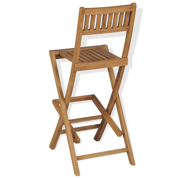 Set masa bar pliabila + 2 scaune bar pliabile, pentru terasa, din lemn de tec, Alissia Natural, L155xl53xH105 cm (10)