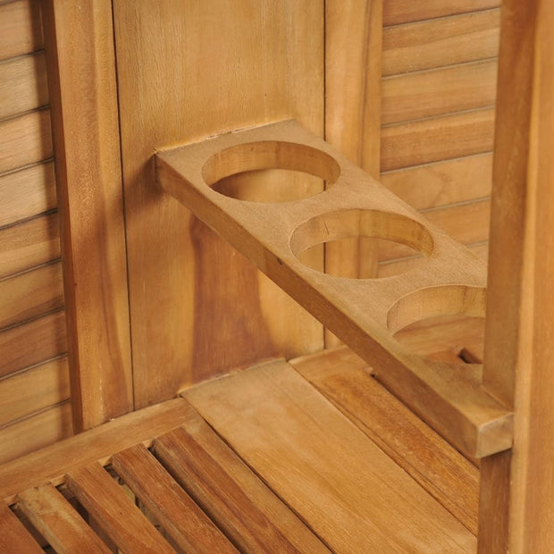 Set masa bar pliabila + 2 scaune bar pliabile, pentru terasa, din lemn de tec, Alissia Natural, L155xl53xH105 cm (8)