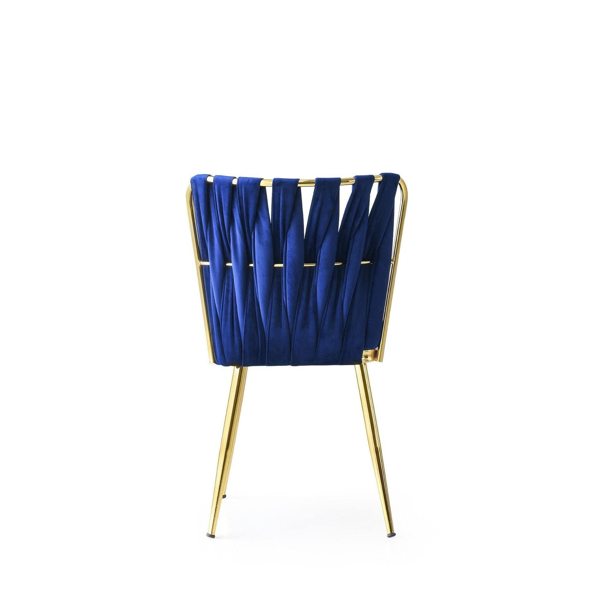 Set 2 scaune tapitate cu stofa si picioare metalice, Kusa 142 Velvet Bleumarin / Auriu, l43xA43xH82 cm (5)