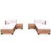 Set mobilier modular pentru gradina / terasa, Kirk Natural / Alb, canapea 2 locuri + 2 taburete + 2 mese de cafea (1)