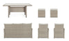 Set mobilier pentru gradina / terasa, Ariel Grej, canapea 3 locuri + masa + 2 fotolii + 2 taburete (4)