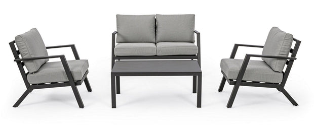 Set mobilier pentru gradina / terasa, Harleys Gri / Antracit, 2 fotolii + canapea 2 locuri + masa de cafea (4)