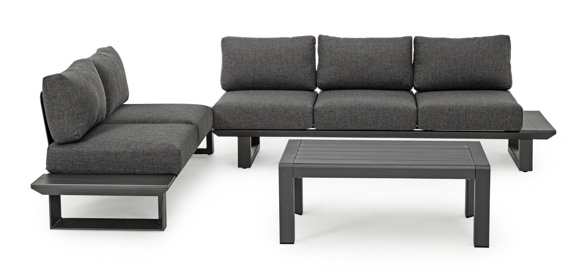 Set mobilier pentru gradina / terasa, Konnor Antracit, canapea 2 locuri + canapea 3 locuri + masa de cafea (4)