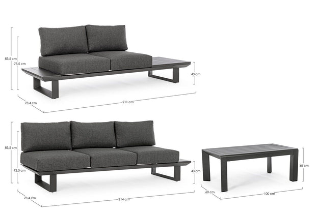 Set mobilier pentru gradina / terasa, Konnor Antracit, canapea 2 locuri + canapea 3 locuri + masa de cafea (15)