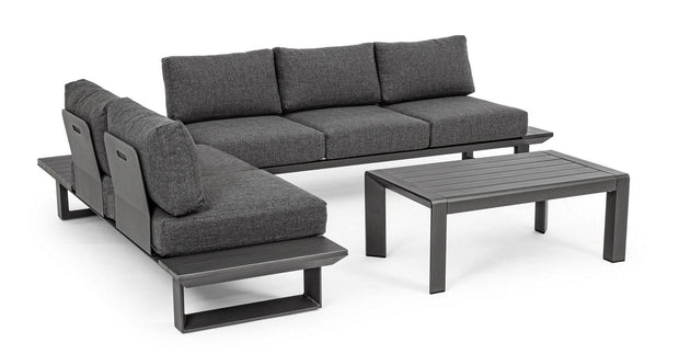 Set mobilier pentru gradina / terasa, Konnor Antracit, canapea 2 locuri + canapea 3 locuri + masa de cafea (5)