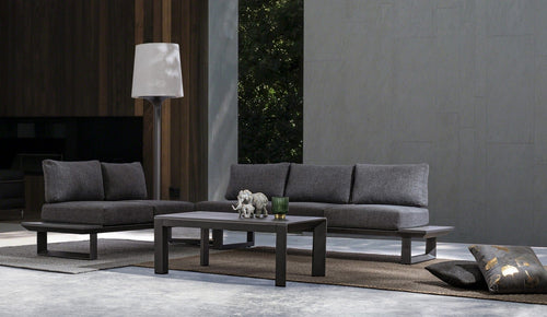 Set mobilier pentru gradina / terasa, Konnor Antracit, canapea 2 locuri + canapea 3 locuri + masa de cafea (1)