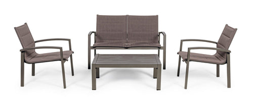 Set mobilier pentru gradina / terasa, Laiken Grej, 2 fotolii + canapea 2 locuri + masa de cafea (1)