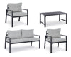 Set mobilier pentru gradina / terasa, Lorillard Gri Deschis / Antracit, 2 fotolii + canapea 2 locuri + masa de cafea (2)
