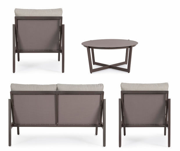 Set mobilier pentru gradina / terasa, Sirenus Coffee Gri Deschis, canapea 2 locuri + 2 fotolii + masa de cafea (7)
