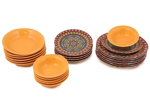 Set vesela din nano portelan, Araceli Dinner Multicolor, 24 piese