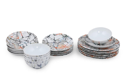 Set vesela din portelan, Harlow Dinner Multicolor, 24 piese