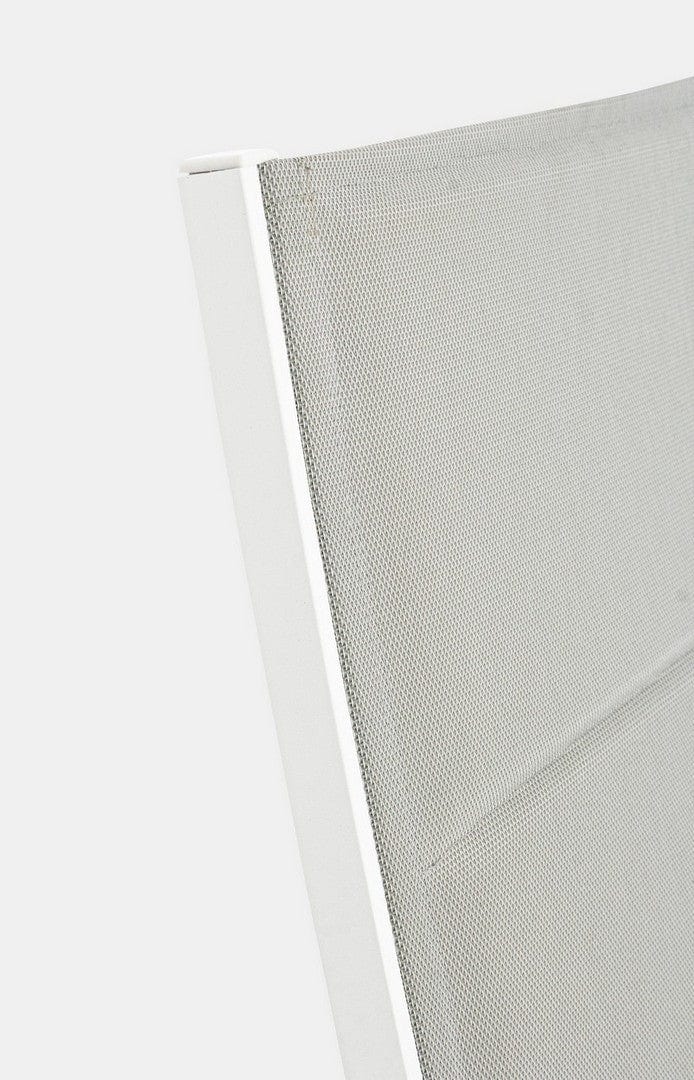 Sezlong pentru gradina / terasa, din aluminiu si material textil, Cleopas High Gri / Alb, l61xA192xH105 cm (6)