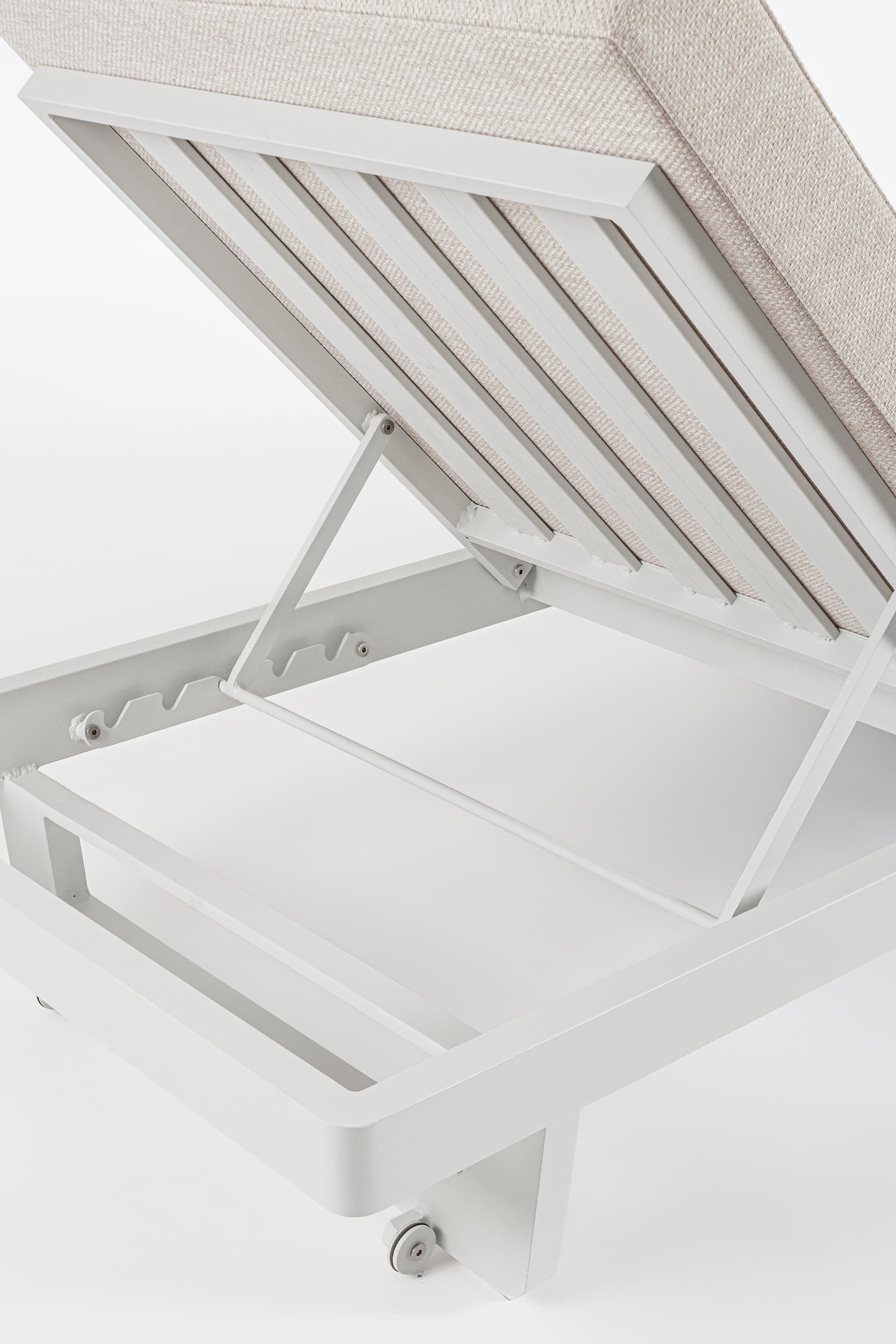 Sezlong pentru gradina / terasa, din aluminiu si material textil, Infinity Alb, l72xA195xH95 cm (6)