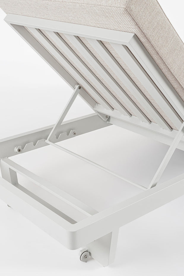 Sezlong pentru gradina / terasa, din aluminiu si material textil, Infinity Alb, l72xA195xH95 cm (6)